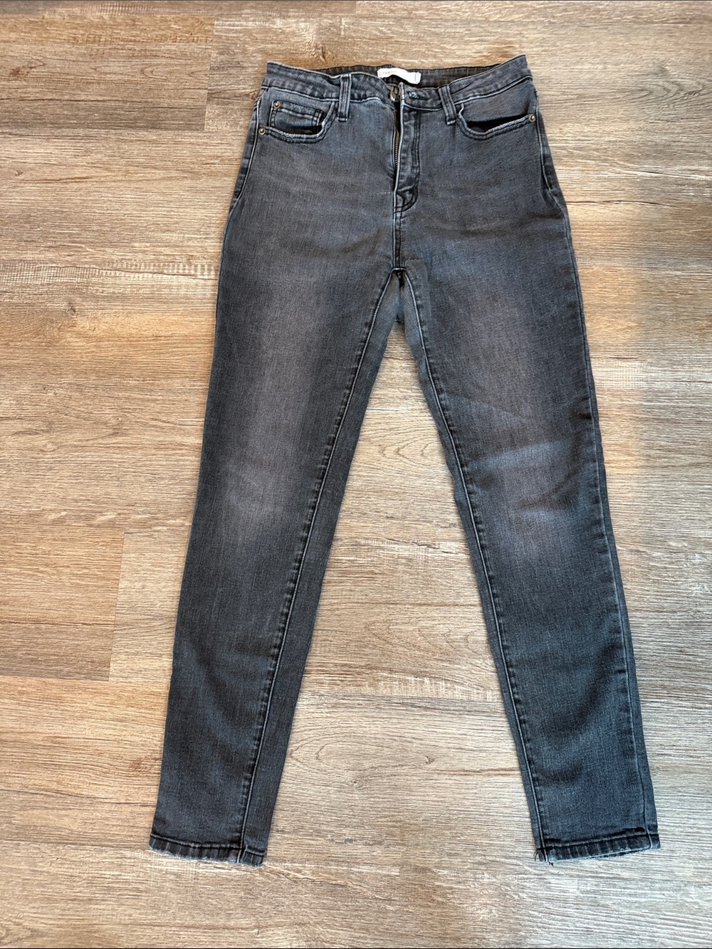 High-Rise Slim Jeans in Washed Black